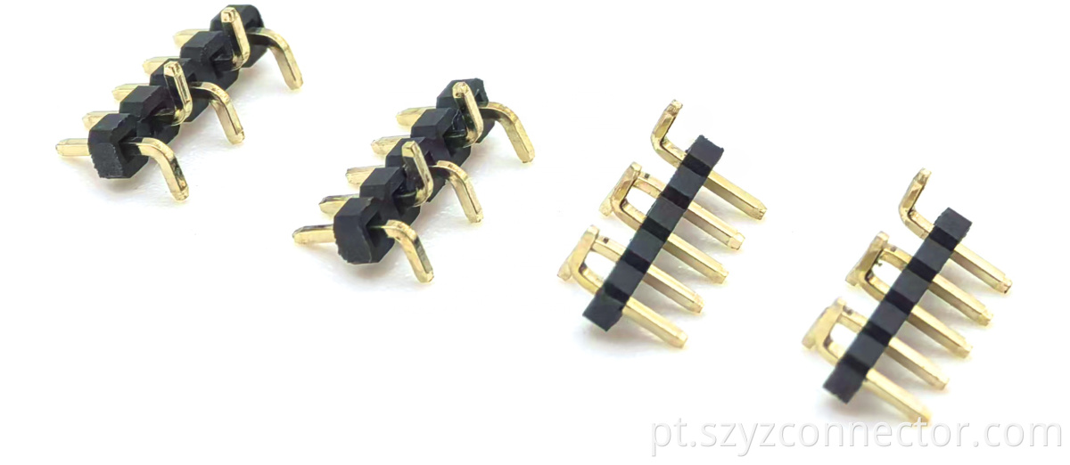 2.0mm Pitch Pin Header Connector Single Row SMT SQ0.5mm H1.0mm 1*5P